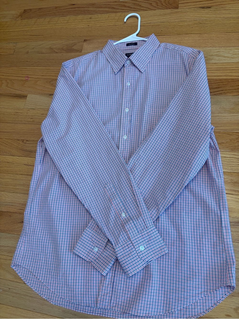 Classic NWT J Crew Men's Button-Up Check Shirt - Blue/White/Red